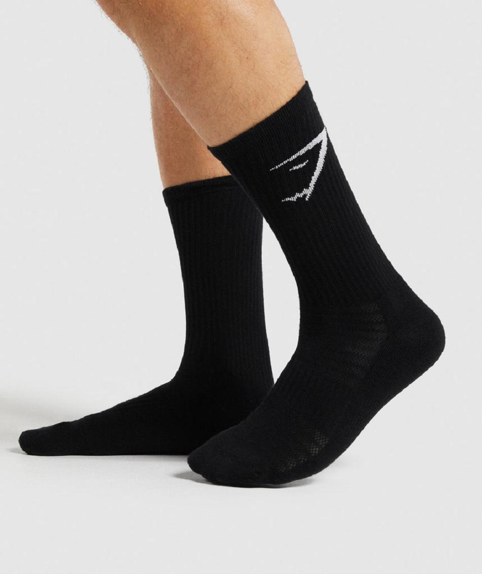 Calcetines Gymshark Crew 3pk Accessories Negras | CO 4137HAP